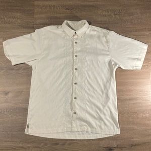 Tommy Bahama Beautiful New Without Tags 100% Silk Button Down White Cream Shirt